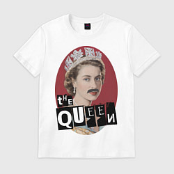 Футболка хлопковая мужская The Queen, цвет: белый