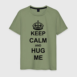 Футболка хлопковая мужская Keep Calm & Hug Mе, цвет: авокадо