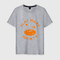 Футболка хлопковая мужская Flat Mars Society, цвет: меланж