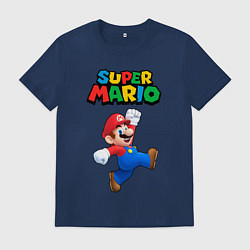 Футболка хлопковая мужская Super Mario, цвет: тёмно-синий