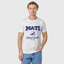Футболка хлопковая мужская MATI University, цвет: белый — фото 2