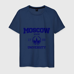 Футболка хлопковая мужская MGU Moscow University, цвет: тёмно-синий