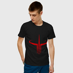 Футболка хлопковая мужская Quake logo, цвет: черный — фото 2