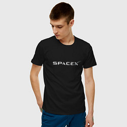 Футболка хлопковая мужская SpaceX цвета черный — фото 2