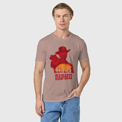 Футболка хлопковая мужская Red Dead Redemption 2, цвет: пыльно-розовый — фото 2