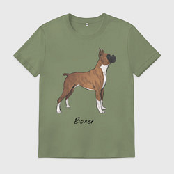 Футболка хлопковая мужская Немецкий Боксер, цвет: авокадо