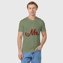 Футболка хлопковая мужская Mr. Just married, цвет: авокадо — фото 2