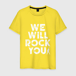 Футболка хлопковая мужская We Wil Rock You, цвет: желтый