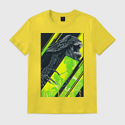 Футболка хлопковая мужская Чужой alien, цвет: желтый