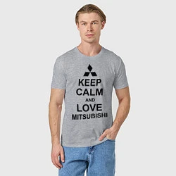 Футболка хлопковая мужская Keep Calm & Love Mitsubishi, цвет: меланж — фото 2