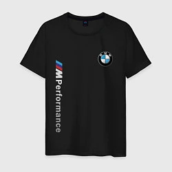Футболка хлопковая мужская BMW M PERFORMANCE БМВ, цвет: черный