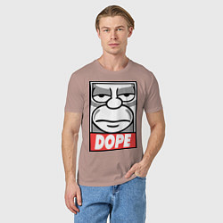 Футболка хлопковая мужская Homer dope, цвет: пыльно-розовый — фото 2