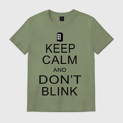 Футболка хлопковая мужская Keep Calm & Don't Blink, цвет: авокадо