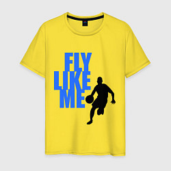 Футболка хлопковая мужская Fly like me, цвет: желтый