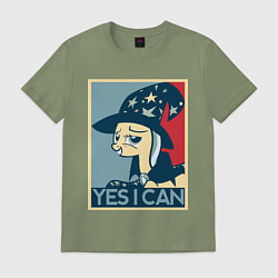Футболка хлопковая мужская MLP: Yes I Can, цвет: авокадо