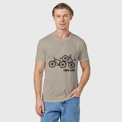 Футболка хлопковая мужская Bike Love, цвет: миндальный — фото 2