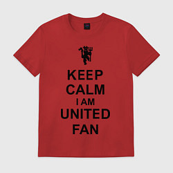 Футболка хлопковая мужская Keep Calm & United fan, цвет: красный