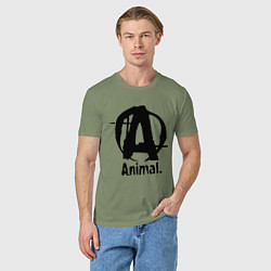 Футболка хлопковая мужская Animal Logo, цвет: авокадо — фото 2
