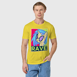 Футболка хлопковая мужская DJ Pon-3 RAVE, цвет: желтый — фото 2