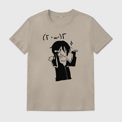 Футболка хлопковая мужская Бездомный Бог, цвет: миндальный