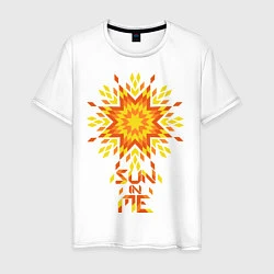 Футболка хлопковая мужская Sun in me, цвет: белый