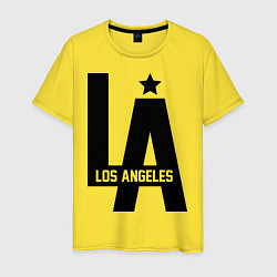 Футболка хлопковая мужская Los Angeles Star, цвет: желтый