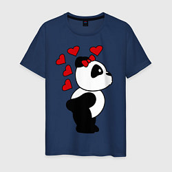 Футболка хлопковая мужская Поцелуй панды: для нее цвета тёмно-синий — фото 1