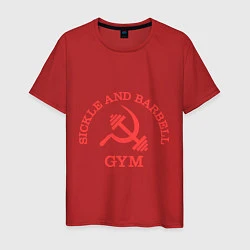 Футболка хлопковая мужская Sickle & Barbell: Gym, цвет: красный