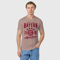 Футболка хлопковая мужская Bayern Munchen 1900, цвет: пыльно-розовый — фото 2