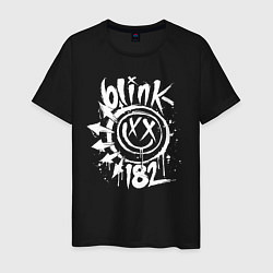 Футболка хлопковая мужская Blink-182: Smile, цвет: черный