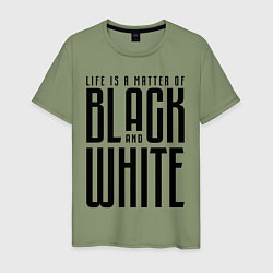 Футболка хлопковая мужская Juventus: Black & White, цвет: авокадо