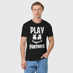 Футболка хлопковая мужская Marshmello: Play Fortnite, цвет: черный — фото 2