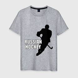 Футболка хлопковая мужская Russian Red Hockey, цвет: меланж