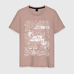 Футболка хлопковая мужская Arctic Monkeys: I'm in a Vest, цвет: пыльно-розовый