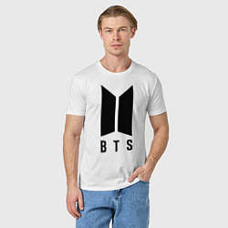 Футболка хлопковая мужская BTS V, цвет: белый — фото 2