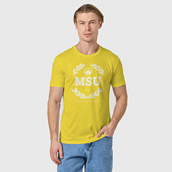 Футболка хлопковая мужская MSU, цвет: желтый — фото 2