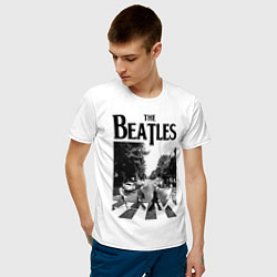 Футболка хлопковая мужская The Beatles: Mono Abbey Road, цвет: белый — фото 2