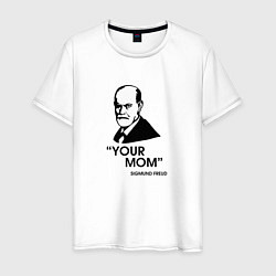 Футболка хлопковая мужская Your Mom, цвет: белый