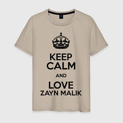 Футболка хлопковая мужская Keep Calm & Love Zayn Malik, цвет: миндальный