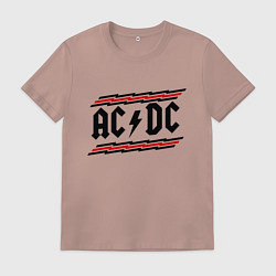 Футболка хлопковая мужская AC/DC Voltage, цвет: пыльно-розовый