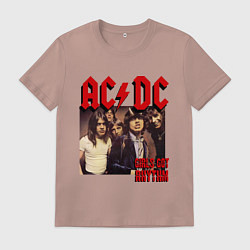 Футболка хлопковая мужская Girls got the rhythm, цвет: пыльно-розовый