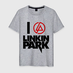 Футболка хлопковая мужская I love Linkin Park, цвет: меланж