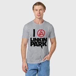 Футболка хлопковая мужская I love Linkin Park, цвет: меланж — фото 2