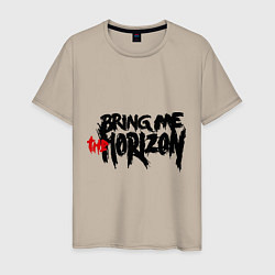 Футболка хлопковая мужская Bring me the horizon, цвет: миндальный