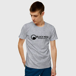Футболка хлопковая мужская Black Mesa: Research Facility, цвет: меланж — фото 2