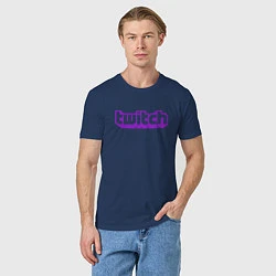 Футболка хлопковая мужская Twitch Logo, цвет: тёмно-синий — фото 2