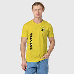 Футболка хлопковая мужская HONDA, цвет: желтый — фото 2