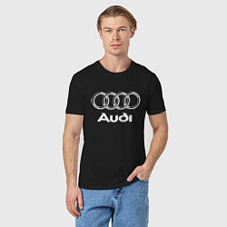 Футболка хлопковая мужская AUDI, цвет: черный — фото 2