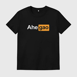 Футболка хлопковая мужская Ahegao: Pornhub Style, цвет: черный