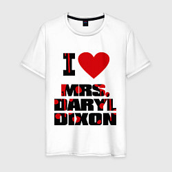 Футболка хлопковая мужская I love Daryl, цвет: белый